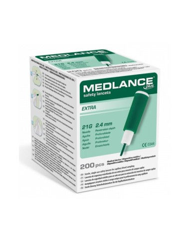 LANCETA AUTOMATICA MEDLANCE PLUS EXTRA 21G (0,8MM) C/200UDS